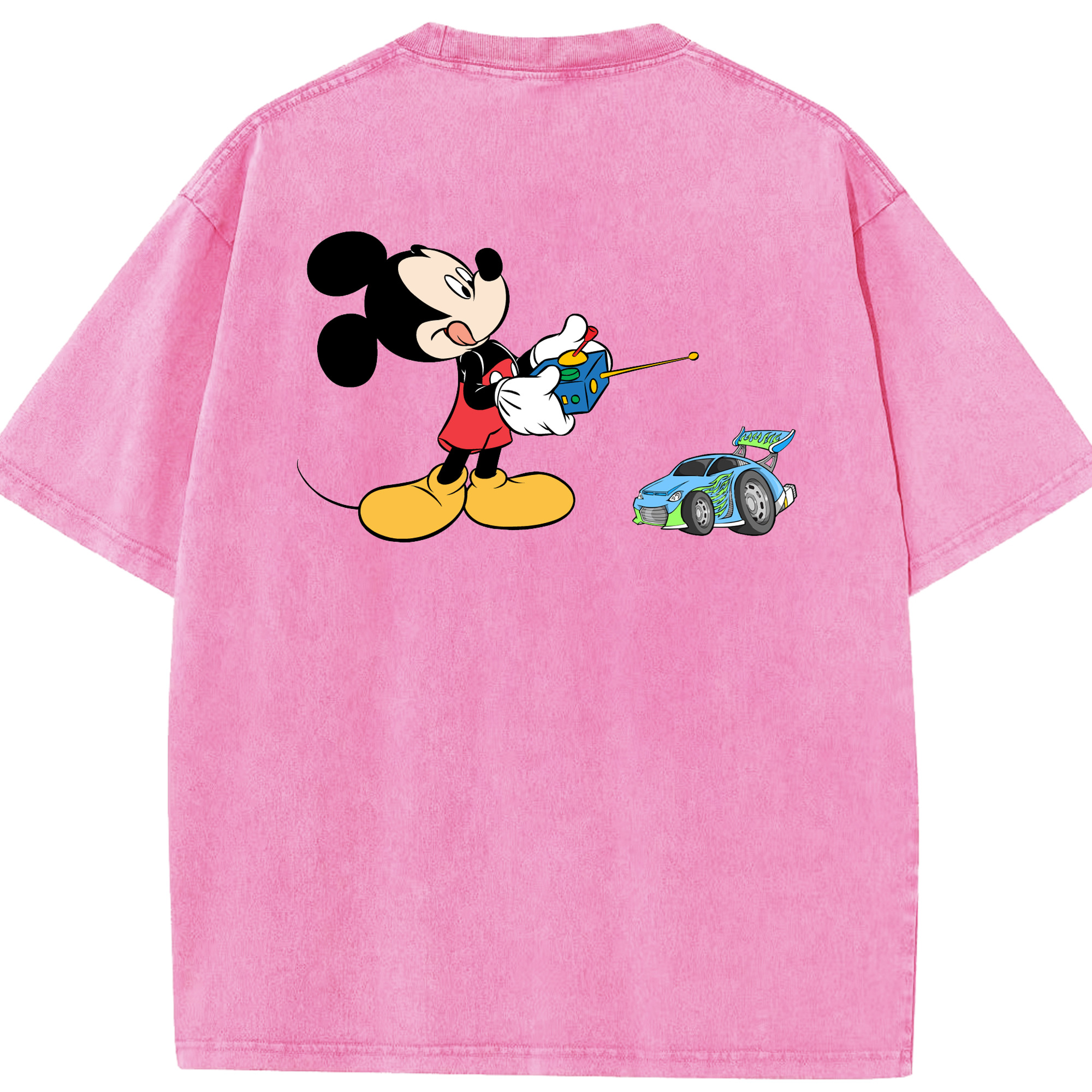 （画像用） ミッキーマウス Mickey Mouse 綿100% ヴィンテージ風 半袖Tシャツ（背面プリント）